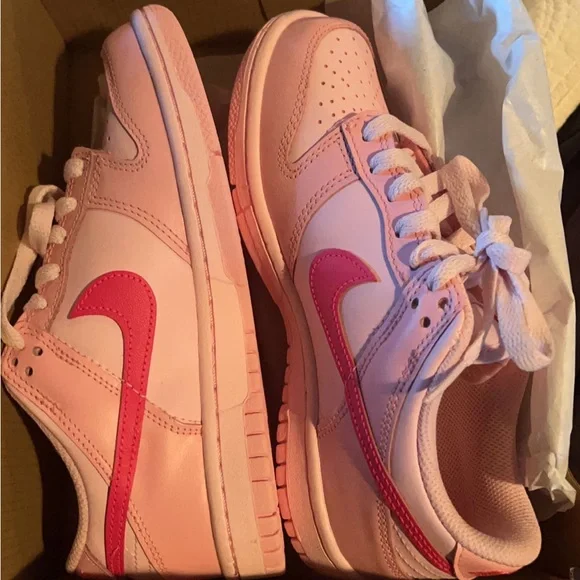BRAND NEW triple pink Nike dunk shoes